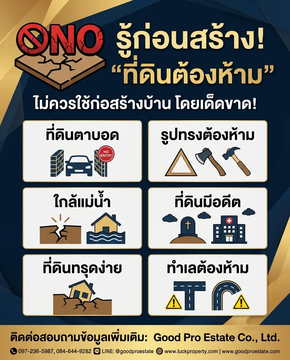 สร้างบ้านบนฝันร้าย? 🏡 6 สัญญาณ "ที่ดินต้องห้าม" ที่ต้องรู้ก่อนควักกระเป๋า! ✋
