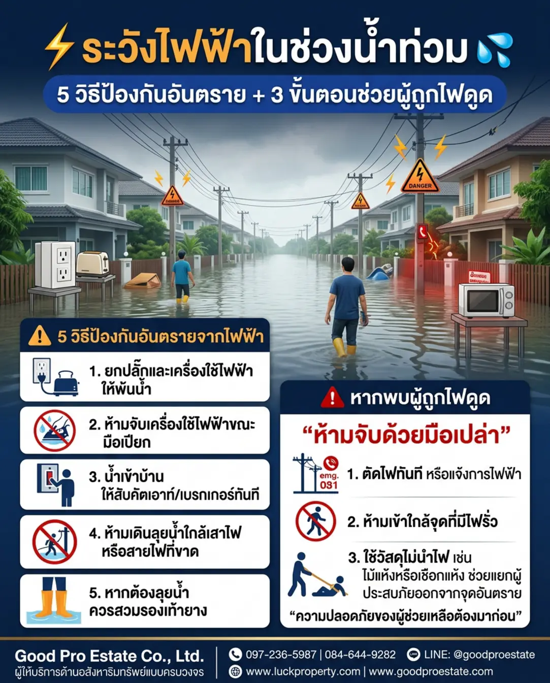 รับมือวิกฤตน้ำท่วม: คู่มือความปลอดภัยไฟฟ้าสำหรับเจ้าของบ้านและคอนโด